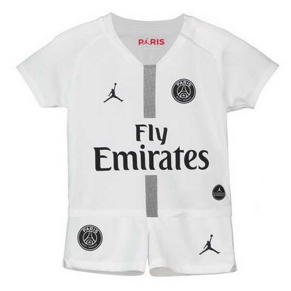 JORDAN Camiseta Paris Saint Germain Tercera Replica Segunda Ropa Niños 2018/19 Blanco